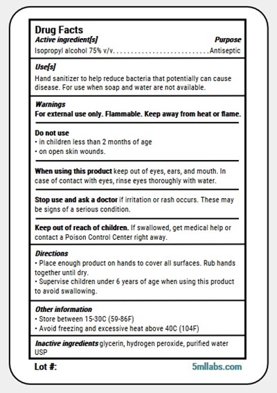 12oz Instructions (Sanitizer Instructions Label)